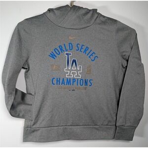Nike MLB Mens LA Dodgers 2020 World Series Champions Hoodie NKBH-06G Gray M